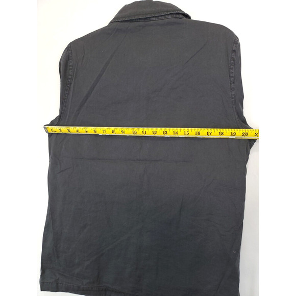 Indigo Star Military Field Jacket Men S Utility Patch Pockets Zip & Button Gray - Picture 7 of 13